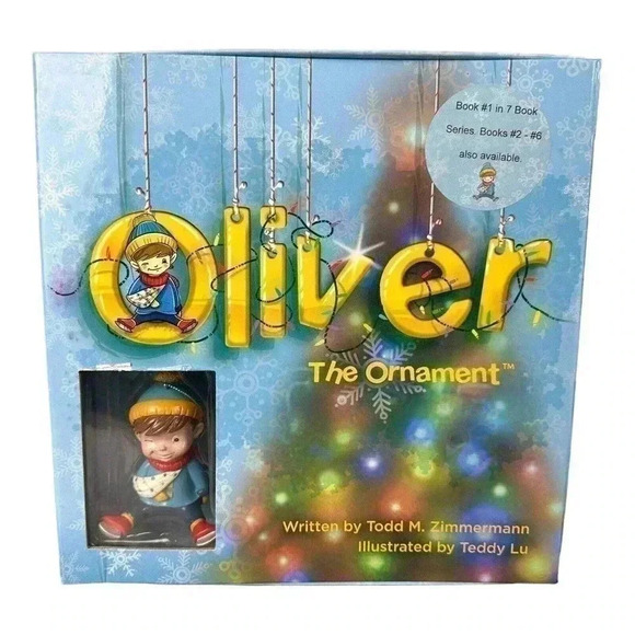 Oliver the Ornament LOT Christmas Gift Set, Snow Globe, Ornaments, And Books NEW - Picture 2 of 16